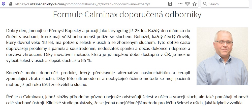 Česká recenze na tablety Calminax