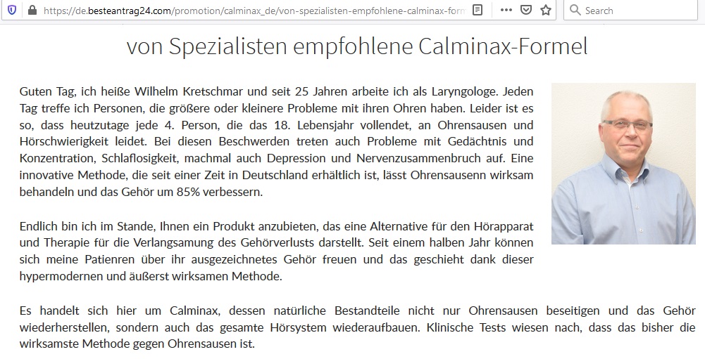 Německá recenze na podvodné tablety Calminax, cena, diskuse