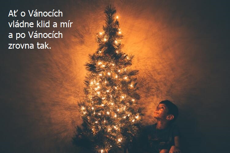 Chlapec pod vánočním stromkem