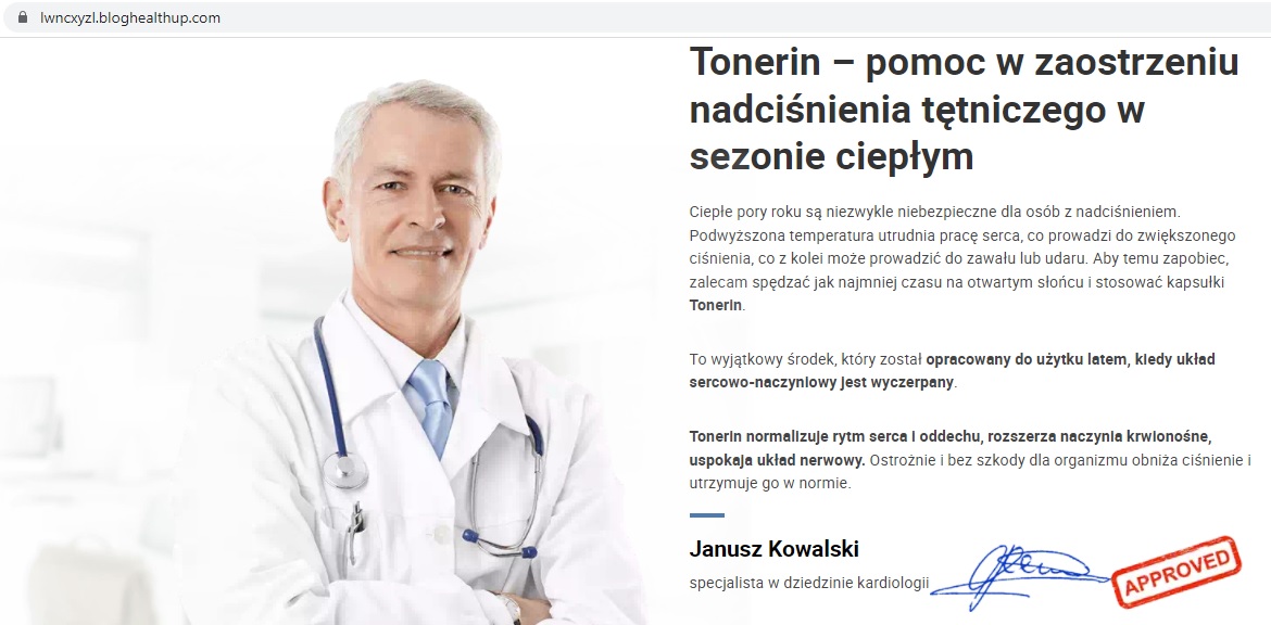 Polská reklama na Tonerin