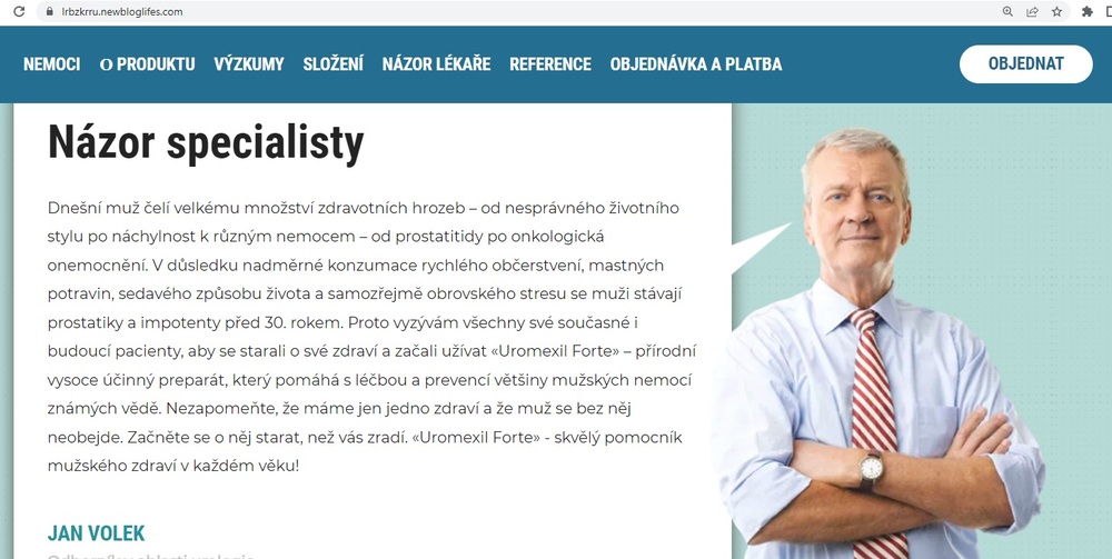 reklama na Uromexil Forte v češtině