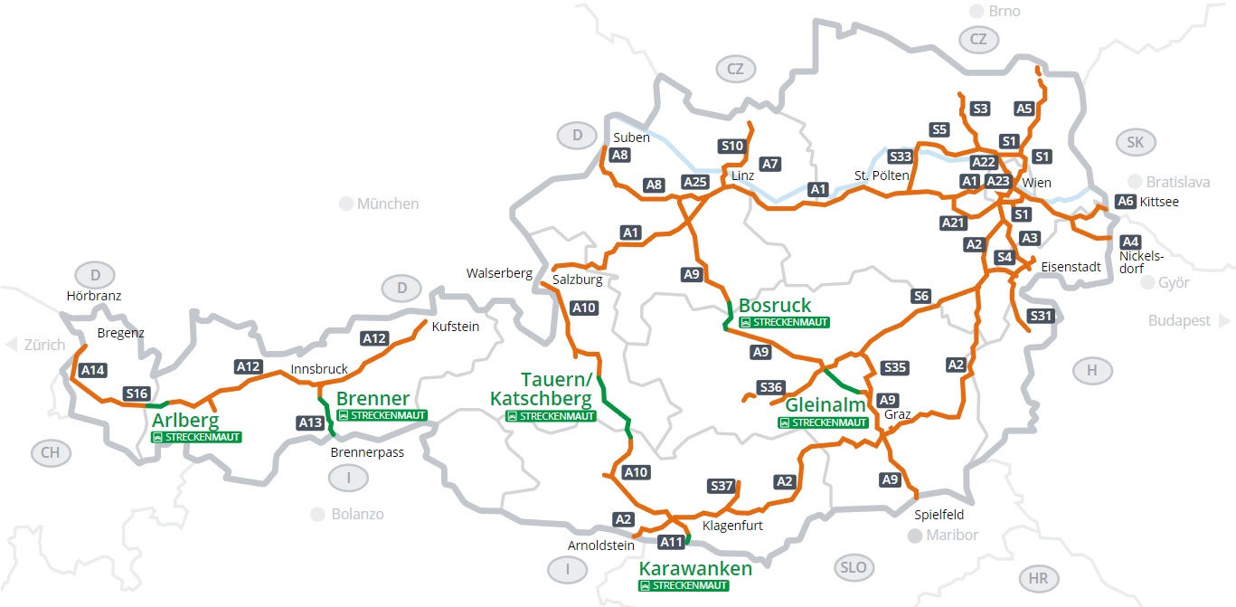 Rakousko, dálnice, rakouská dálniční známka